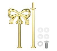 sourcing map 1 Set 2-Tier Cupcake Stand Hardware Handles,Cake Plate Stand Handle Fittings with Screws for DIY Making Fruit Plate Cake Stand, Bow-Knot Gold