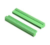 sourcing map 1 Set 24 Pin 3.81mm Pitch PCB Mount Screw Terminal Block Connector, Right Angle Pluggable Phoenix Plug for DIY Electronics Audio Power Modules 26-16AWG Cable