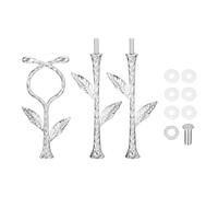 sourcing map 1 Set 3-Tier Cupcake Stand Hardware Handles, Zinc alloy Cake Plate Stand Handle Fittings with Screws for DIY Making Fruit Plate Cake Stand, Vine Silver