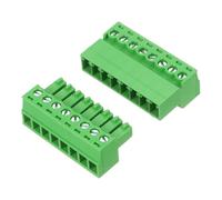 sourcing map 1 Set 8 Pin 3.81mm Pitch PCB Mount Screw Terminal Block Connector, Right Angle Pluggable Plug for DIY Electronics Audio Power Modules 26-16AWG Cable