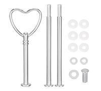 sourcing map 1 Set Cake Tray Stand Handle Cupcake Dessert Plate Hardware Fitting Holder Rod Stand Handle for Cake Stand Wedding Party, 3-Tiers Heart Silver