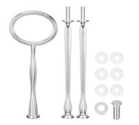 sourcing map 1 Set Cake Tray Stand Handle Cupcake Dessert Plate Hardware Fitting Holder Rod Stand Handle for Cake Stand Wedding Party, 3-Tiers Oval Silver