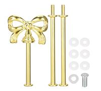 sourcing map 1 Set Cake Tray Stand Handle Cupcake Dessert Plate Hardware Fitting Holder Rod Stand Handle for Cake Stand Wedding Party, 3-Tiers Bow-Knot Gold
