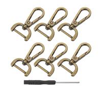 sourcing map 1 Set Detachable Snap Hook, 0.79" D Ring Swivel Clasp for Purses Push Gate Lobster Claw Clasps Fashion Clip Purse Making with Screwdriver, Bronze