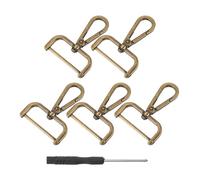 sourcing map 1 Set Detachable Snap Hook, 1.5" D Ring Swivel Clasp for Purses Push Gate Lobster Claw Clasps Clip Purse Making with Screwdriver, Bronze