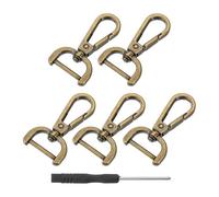 sourcing map 1 Set Detachable Snap Hooks, 0.79" D Ring Swivel Clasp for Purses Push Gate Lobster Claw Clasp Fashion Clip Purse Making with Screwdriver, Bronze
