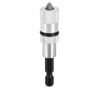 sourcing map 1 Set Magnetic Screwdriver Bit Holders 3 Inch CR-V Steel Torsion Impact Bit Holder Kits Quick Release Extension Adapter with 1/4 Inch Hex Shank for Industry Home Auto, Silver Black