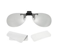 sourcing map 1 Set Polarized Clip-on 3D Glasses, Passive Circular 3D Viewing Glasses Frames with Glass Case and Eyeglass Cloth for RealD Movies Theater Games TV (Metal Clip)