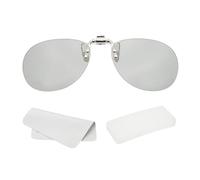 sourcing map 1 Set Polarized Clip-on 3D Glasses, Passive Circular 3D Viewing Glasses Frames with Glass Case and Eyeglass Cloth for RealD Movies Theater Games TV (Upgraded Metal Clip)