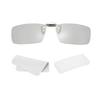 sourcing map 1 Set Polarized Clip-on 3D Glasses, Passive Square 3D Viewing Glasses Frames with Glass Case and Eyeglass Cloth for Image MAXimum Movies Theater Games TV (Upgraded Metal Clip)