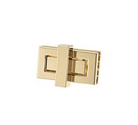 sourcing map 1 Set Rectangular Purses Twist Lock 44mm X 22mm Clutches Closures for DIY Bag Making - Light Gold