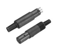 sourcing map 1 Set S-Video DIN Mini Socket 5 Pin Signal Transmission Mini Din Plug for TV DVD Computer Player(PS/2 Male and Female Plug)
