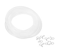 sourcing map 1 Set Silicone Tubing, 7mm ID x 8mm OD 5 m High Temperature Resistant Flexible Hose, Pure Tube with Clamps for Home Water Filter Beer Line Coffee Machine, Transparent