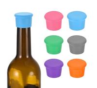 sourcing map 1 Set Silicone Wine Stoppers Airtight Seal Reusable Wine Corks 6 Multicolor Rubber Bottle for Parties Home Kitchen Accessory Beverage Storage