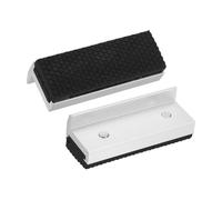 sourcing map 1 Set Vise Jaw Pads 3" Aluminum Magnetic Vise Soft Jaws Standard Anti-Scratches Vice Covers Tools for DIY Making Woodworking Clamping Plumbing, Silver/Black