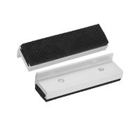 sourcing map 1 Set Vise Jaw Pads 4" Aluminum Magnetic Vise Soft Jaws Standard Anti-Scratches Vice Covers Tools for DIY Making Woodworking Clamping Plumbing, Silver/Black