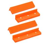 sourcing map 1 Set Vise Jaw Pads 4" and 5" Rubber Flat Magnetic Vise Soft Jaws Standard Anti-Scratches Vice Covers Tools for DIY Making Woodworking Clamping Plumbing, Orange
