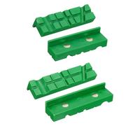 sourcing map 1 Set Vise Jaw Pads 4" and 5" Rubber Magnetic Vise Soft Jaws Standard Anti-Scratches Vice Covers Tools for DIY Making Woodworking Clamping Plumbing, Green