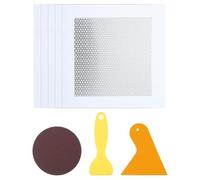 sourcing map 1 Set Wall Repair Patch 6" Drywall Repair Aluminum Plate Durable Mesh Wall Repair Patch Kit with Self-Adhesive Backing for Sheetrock Ceiling Repair, Silver Tone