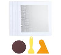 sourcing map 1 Set Wall Repair Patch 8" Drywall Fix Aluminum Plate Durable Mesh Wall Hole Repair Patch Kits with Self-Adhesive Backing for Sheetrock Ceiling Holes Repair, Silver Tone