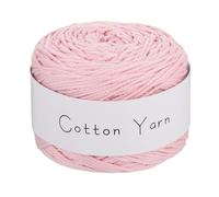 sourcing map 1 Skein Cotton Yarn, 100% Cotton Chunky Yarn for Hand Knitting, Blanket Yarn for Crocheting Each of 100g/3.53oz(Per Skein 150m/164 Yard)/Light Pink
