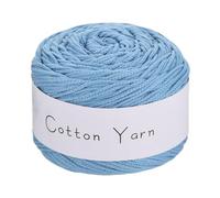 sourcing map 1 Skein Cotton Yarn, 100% Cotton Chunky Yarn for Hand Knitting, Blanket Yarn for Crocheting Each of 100g/3.53oz(Per Skein 150m/164 Yard)/Sea Blue