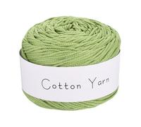 sourcing map 1 Skein Cotton Yarn, 100% Cotton Chunky Yarn for Hand Knitting, Blanket Yarn for Crocheting Each of 100g/3.53oz(Per Skein 150m/164 Yard)/Light Green