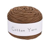 sourcing map 1 Skein Cotton Yarn, 100% Cotton Chunky Yarn for Hand Knitting, Blanket Yarn for Crocheting Each of 100g/3.53oz(Per Skein 150m/164 Yard)/Brown
