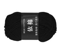 sourcing map 1 Skein Cotton Yarn, 60% Cotton, 40% Acrylic Knitting Yarn Crochet Yarn, Blanket Yarn for Crocheting Each of 48g/1.69oz(Per Skein 80m/87.5 Yard) /Black