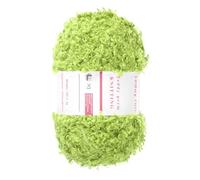 sourcing map 1 Skeins Eyelash Yarn Polyester Fur Soft Fluffy Chunky Fuzzy Eyelash Yarn Light Green for Crocheting Knit DIY Clothes Bag - 55Yard/50m, 3.53oz