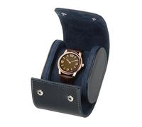sourcing map 1 Slot Leather Watch Travel Case Watch Roll Storage Box with Removable Pillow Jewelry Gift Organizer for Christmas Anniversary Birthday, Blue