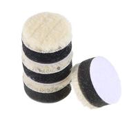 sourcing map 1" Wool Felt Sponge Polishing Pad Hook and Loop Buffing Wheel for Orbital Polisher Buffer 4 Pcs