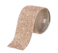 sourcing map 1 Yard 32mm Self Adhesive Crystal Rhinestone Diamond Ribbon for Arts & Crafts Project, Wedding Cakes, Birthday Decorations Champagne