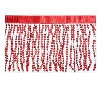 sourcing map 1 Yard 6 Inch Sequins Fringe Trim, Sequins Lace Sparkling Fringe Trim Tassel Ribbon for DIY Latin Dance Dress Clothing Sewing Craft Decor (Red)