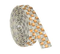 sourcing map 1 Yard Rhinestone Ribbon, 4mm x 4mm Self-Adhesive Crystal Rhinestone Strips, for Clothing DIY Arts Crafts Wedding Party Supplies Yellow
