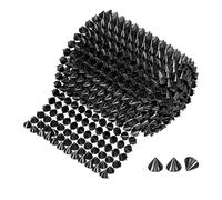 sourcing map 1 Yard Sew Stitch on Spikes Stud, 12 Rows Plastic Flat Back Spike Rivet Punk Trim Mesh Rivets Studs Beads for Clothes Bags Crafts Shoes Decoration, Black