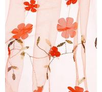 sourcing map 1 Yard Tulle Fabric 35"x51" 3D Applique Flower Embroidery Mesh Lace Fabric for DIY Handmade Clothing Wedding Dress Skirt Home Curtain Decoration, Orange