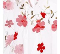 sourcing map 1 Yard Tulle Fabric 35"x51" 3D Applique Flower Embroidery Mesh Lace Fabric for DIY Handmade Clothing Wedding Dress Skirt Home Curtain Decoration, Red White