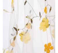 sourcing map 1 Yard Tulle Fabric 35"x51" 3D Applique Flower Embroidery Mesh Lace Fabric for DIY Handmade Clothing Wedding Dress Skirt Home Curtain Decoration, Yellow White