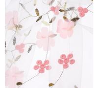 sourcing map 1 Yard Tulle Fabric 35"x51" 3D Applique Flower Embroidery Mesh Lace Fabric for DIY Handmade Clothing Wedding Dress Skirt Home Curtain Decoration, White Pink