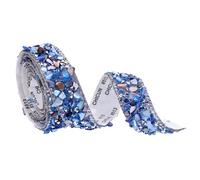sourcing map 1 Yard x 0.79 Inch Crystal Rhinestone Ribbon, Self Adhesive Resin Crystal Trim Ribbon Strips Bling Artificial Gem Stone Beaded Applique for Clothing DIY Crafts, Dark Blue