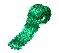 sourcing map 1 Yards 2 Inch Elastic Sequins Trim 5 Row Flat Sequin Strip Paillette Sequins Fabric Ribbon for Crafts DIY Sequin Fringe Sewing Green