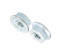 sourcing map #10-24 Serrated Flange Hex Lock Nuts, 15Pcs Carbon Steel Non-Slip Hexagon Flange Nut, Full Thread, Bright Finish, Silver
