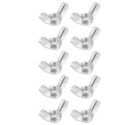 sourcing map #10-24 Wing Nut 10 Pcs, Carbon Steel Butterfly Wing Nuts Fasteners Parts Hand Twist Tighten Wing Nuts for Machinery Electronic Equipment DIY, White