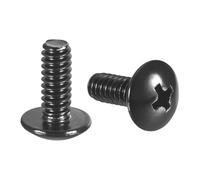 sourcing map #10-24 x 1/2" Truss Head Phillips Machine Screws, Full Thread, Phillips Drive, 304 Stainless Steel 18-8, Black Oxide Finish, Quantity 50