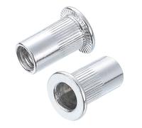 sourcing map #10-32 Rivet Nuts Aluminium Alloy Knurled Flat Head Threaded Insert Nut 60pcs