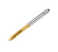 sourcing map 10-32 UNF B2 Spiral Point Thread Tap, Screw Tap Threading Tapping Tool, Titanium Coated 6542 High Speed Steel Machine Taps Tapping Bit