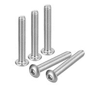 sourcing map #10-32x1-1/4" Button Head Socket Cap Screws, 20pcs 304 Stainless Steel Fasteners Hex Bolts Screws, Full Thread Hex Drive Screws