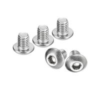 sourcing map #10-32x1/4" Button Head Socket Cap Screws, 10pcs 304 Stainless Steel Fasteners Hex Bolts Screws, Full Thread Hex Drive Screws