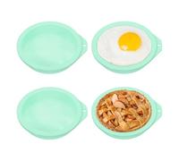 sourcing map 10 CM Air Fryer Egg Pan, 4 Pcs Air Fryer Silicone Muffins Pans Nonstick Bakeware Easy Release Ramekins Reusable for Eggs Burger Buns Muffins Sandwiches Mini Pies, Green